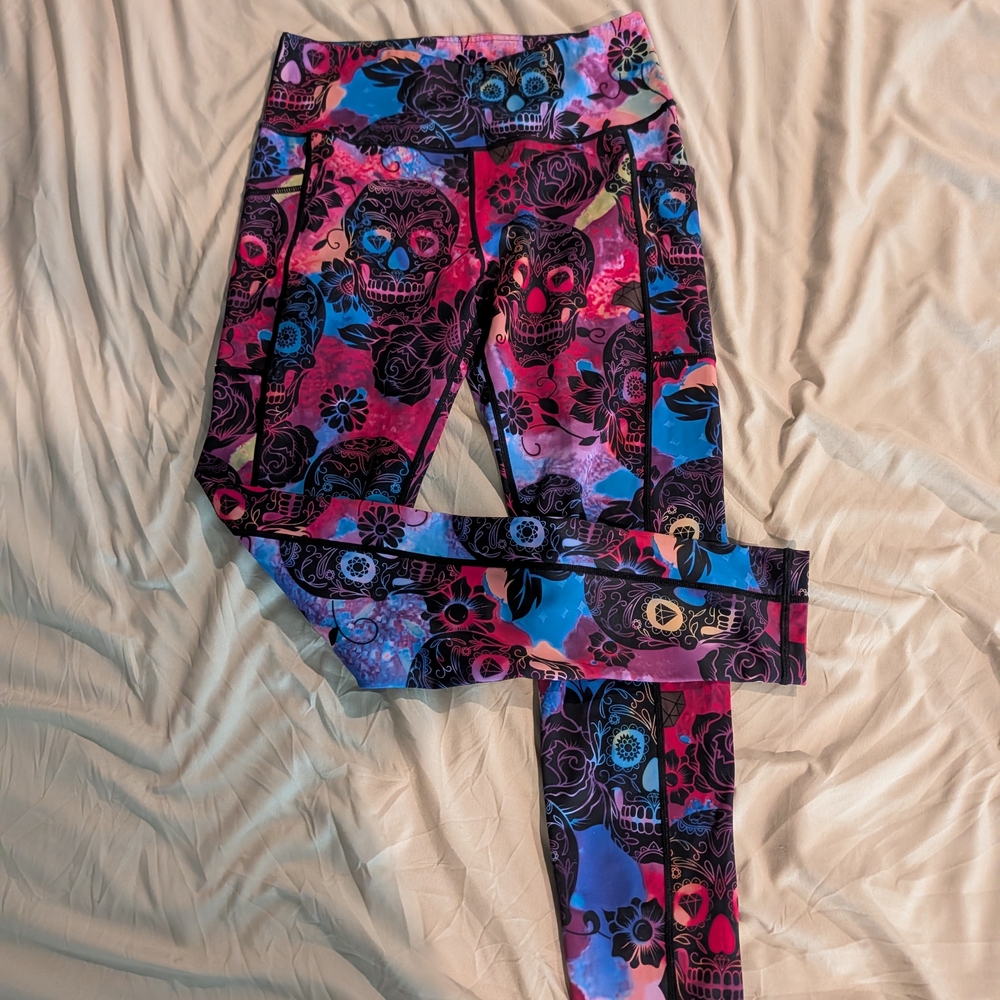 Constantly Varied Gear Multicolor Skull Print Leggings